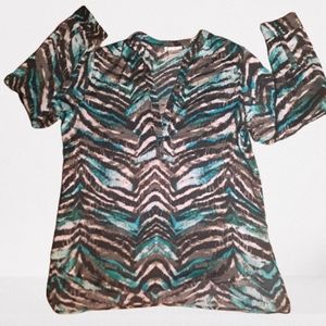 Women's Long Sleeve Animal Print Blouse
